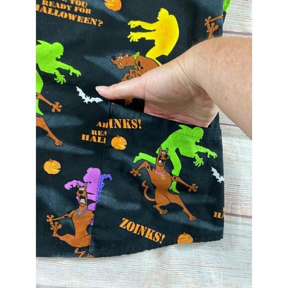 Scooby Doo Hanna Barbera Black Cotton Halloween Scrubs - Large - Picture 3 of 10